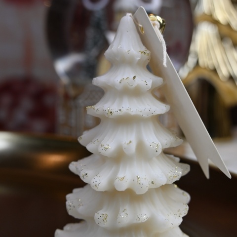 Biała choinka świeca wolnostojąca