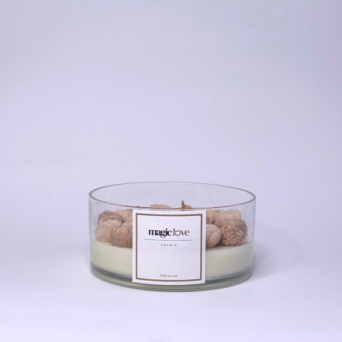 Bukiet świeca sojowa duża beżowa