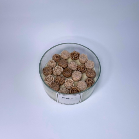 Bukiet świeca sojowa duża beżowa