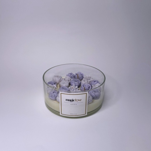 Bukiet świeca sojowa duża fioletowa