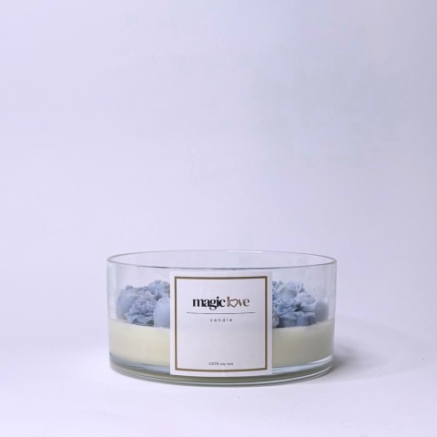 Bukiet świeca sojowa duża niebieska