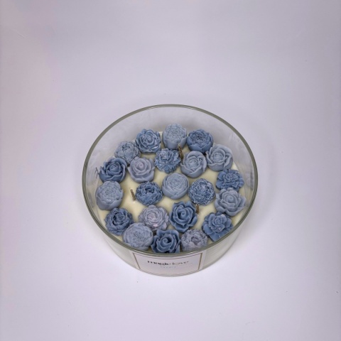 Bukiet świeca sojowa duża niebieska