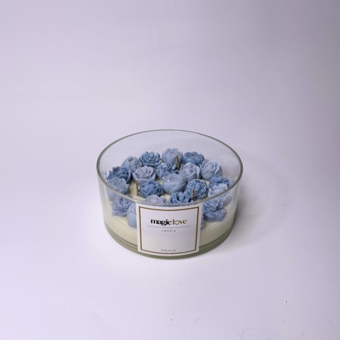 Bukiet świeca sojowa duża niebieska