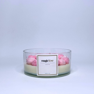 Bukiet świeca sojowa duża różowa