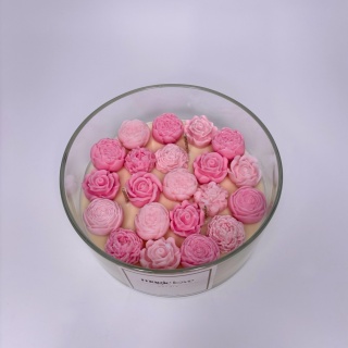 Bukiet świeca sojowa duża różowa