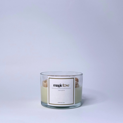 Bukiet świeca sojowa mała beżowa