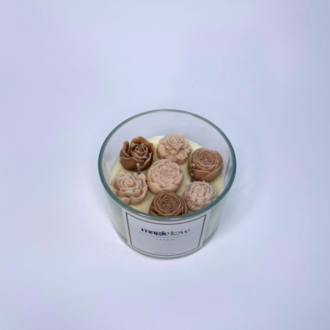 Bukiet świeca sojowa mała beżowa