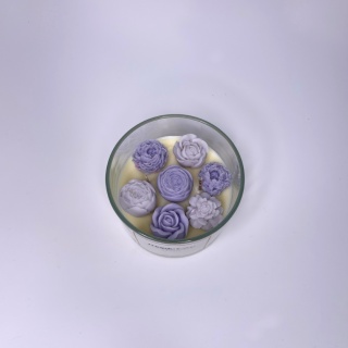 Bukiet świeca sojowa mała fioletowa