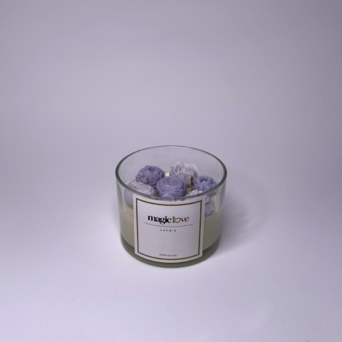 Bukiet świeca sojowa mała fioletowa