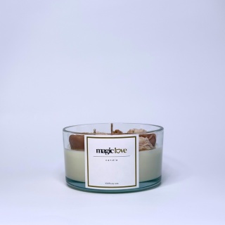 Bukiet świeca sojowa średnia beżowa