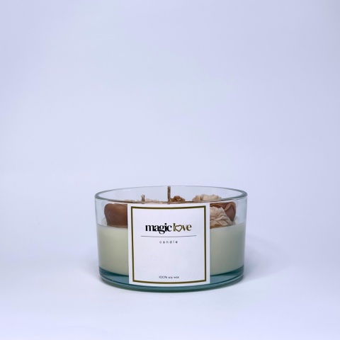 Bukiet świeca sojowa średnia beżowa