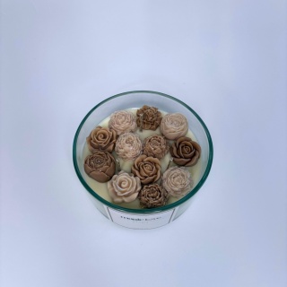 Bukiet świeca sojowa średnia beżowa