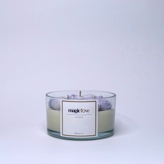 Bukiet świeca sojowa średnia fioletowa