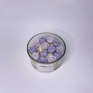 Bukiet świeca sojowa średnia fioletowa