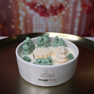 Świeca sojowa Świąteczna lokomotywa zielona