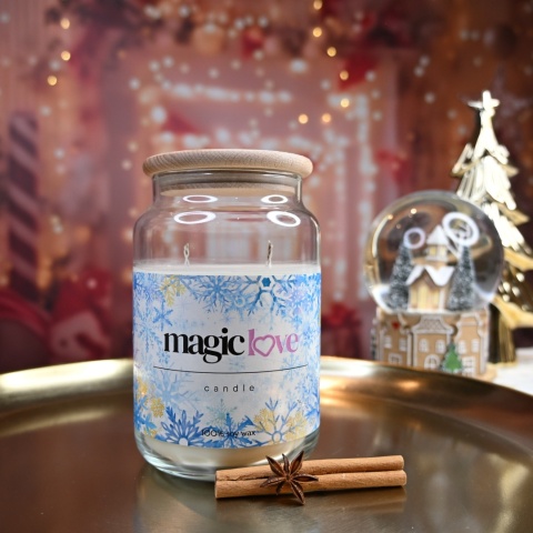 Świeca sojowa Magic Love zimowa duża