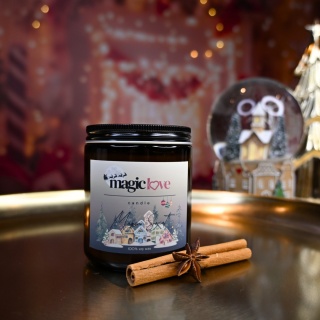 Świeca sojowa Świąteczna w bursztynowym szkle