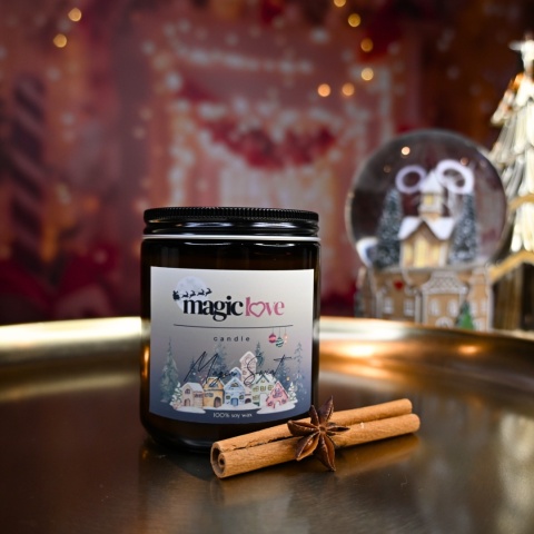 Świeca sojowa Świąteczna w bursztynowym szkle