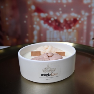 Świeca sojowa Świąteczne gnomy beżowe