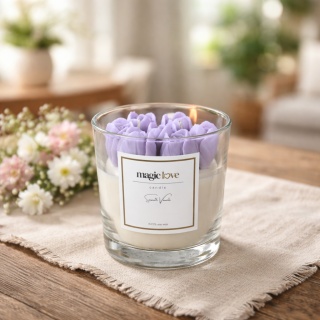 Świeca sojowa duże tulipany fioletowe