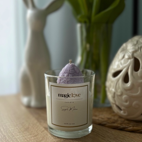 Świeca sojowa fioletowe Wielkanocne jajko