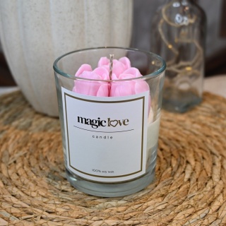 Świeca sojowa małe tulipany różowe