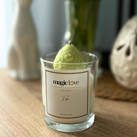 Świeca sojowa zielone Wielkanocne jajko