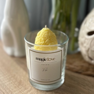 Świeca sojowa żółte Wielkanocne jajko