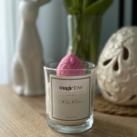 Świeca sojowa różowe Wielkanocne jajko