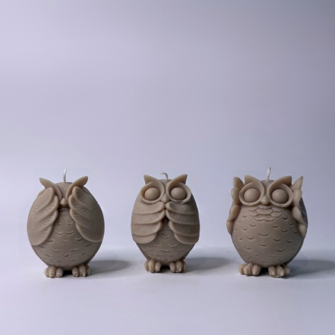 Świece sojowe wolnostojące Sowy