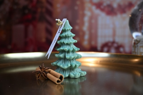 Zielona choinka świeca wolnostojąca