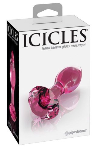 Gładki śliski korek analny ze szkła zatyczka 9cm Icicles