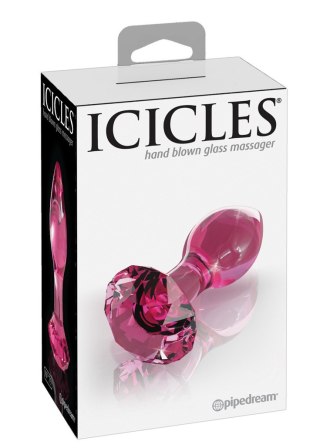 Gładki śliski korek analny ze szkła zatyczka 9cm Icicles