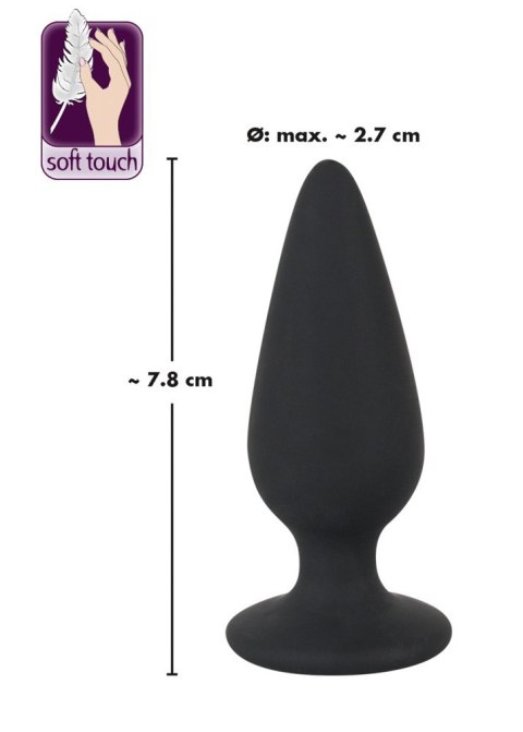 Zatyczka analna korek silikonowy sex plug mały 7cm Black Velvets