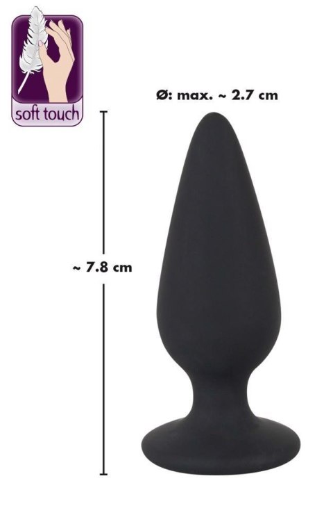 Zatyczka analna korek silikonowy sex plug mały 7cm Black Velvets