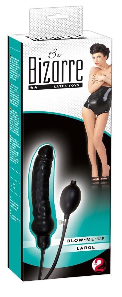 Nadmuchiwane czarne dildo penis z lateksu 25 cm You2Toys