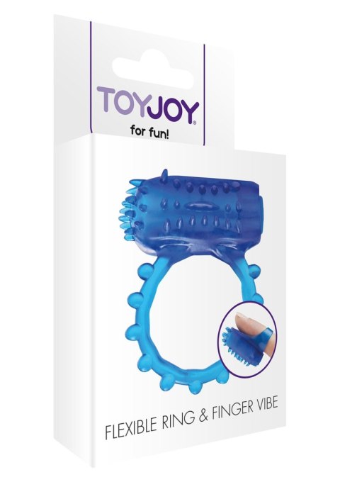 Pierścień-FLEX RING AND FINGER VIBE BLUE TOYJOY