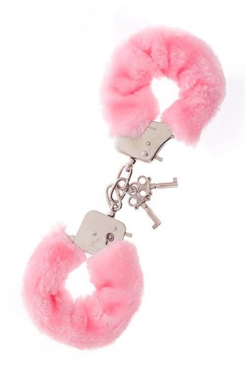 Kajdanki-METAL HANDCUFF WITH PLUSH PINK Dream Toys