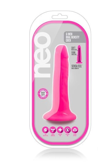 Dildo-neo 6inch dual density cock neon pink Blush