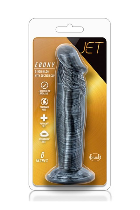 Jet ebony 6inch dildo ebony metallic Blush