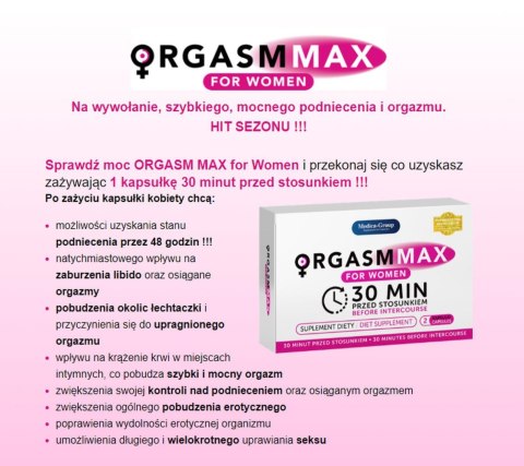 Tabletki na libido orgazm dla kobiet ORGASM MAX Medica