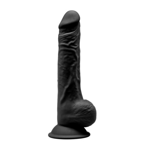 Duże czarne dildo mocna przyssawka i jądra 24 cm Silexd