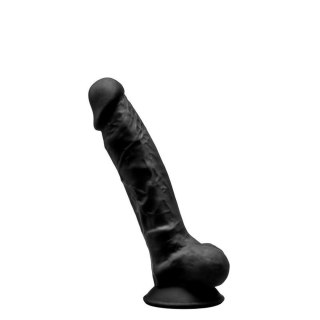 Duże czarne wyżyłowane dildo z przyssawką 17,7 cm Silexd