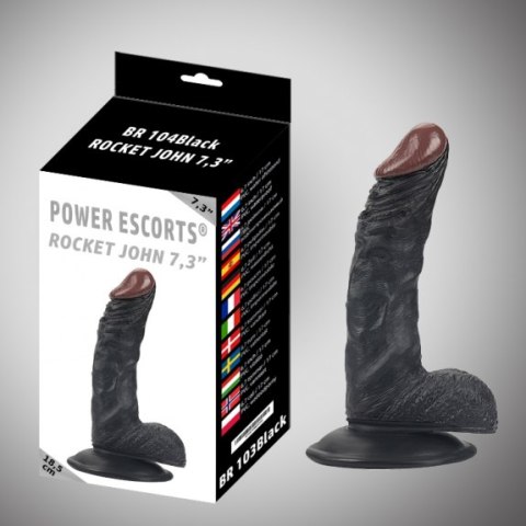 Rocket john 7,3 inch black realistic dildo 7,3 inch / 18,5 cm Power Escorts