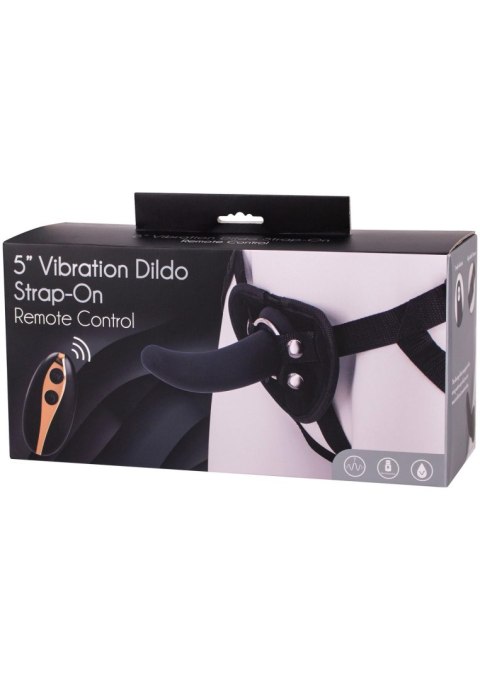 Strap-on regulowane paski wibrujące czarne dildo Seven Creations