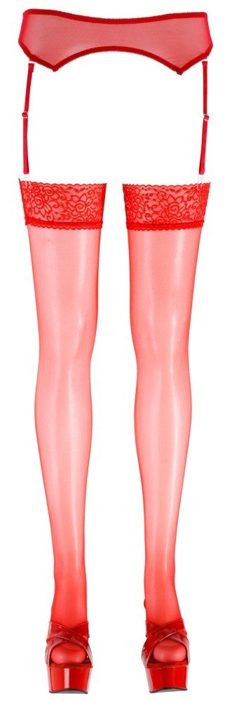 Stockings red 3 Cottelli LEGWEAR