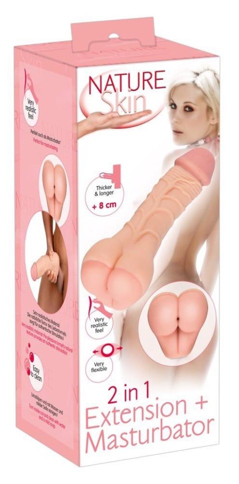 Przedłużka penisa masturbator 2w1 realistyczny sex Nature Skin