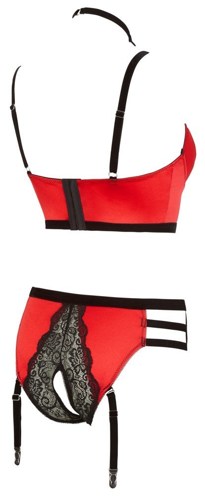 Shelf Bra Set red 80B/M Abierta Fina