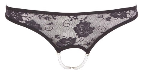 Lace String Pearls black S Cottelli LINGERIE