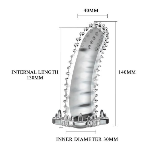 Elastyczna nakładka na penisa pobudzające wypustki BAILE